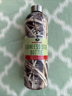 NWT Mossy Oak Camo Stainless Steel Bottle - Green, Brown, Tan
